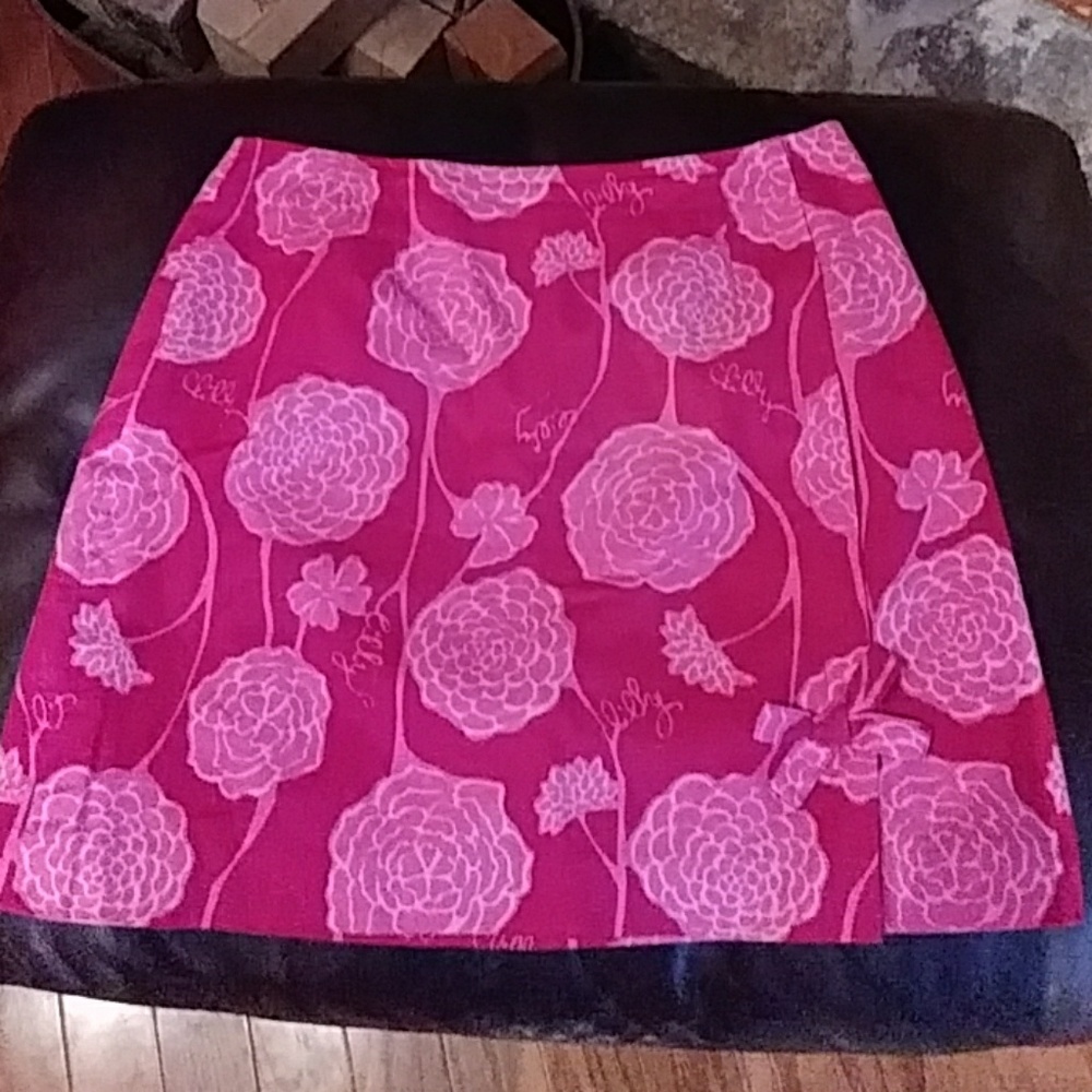 Lilly Pulitzer Pink Floral Mini Skirt